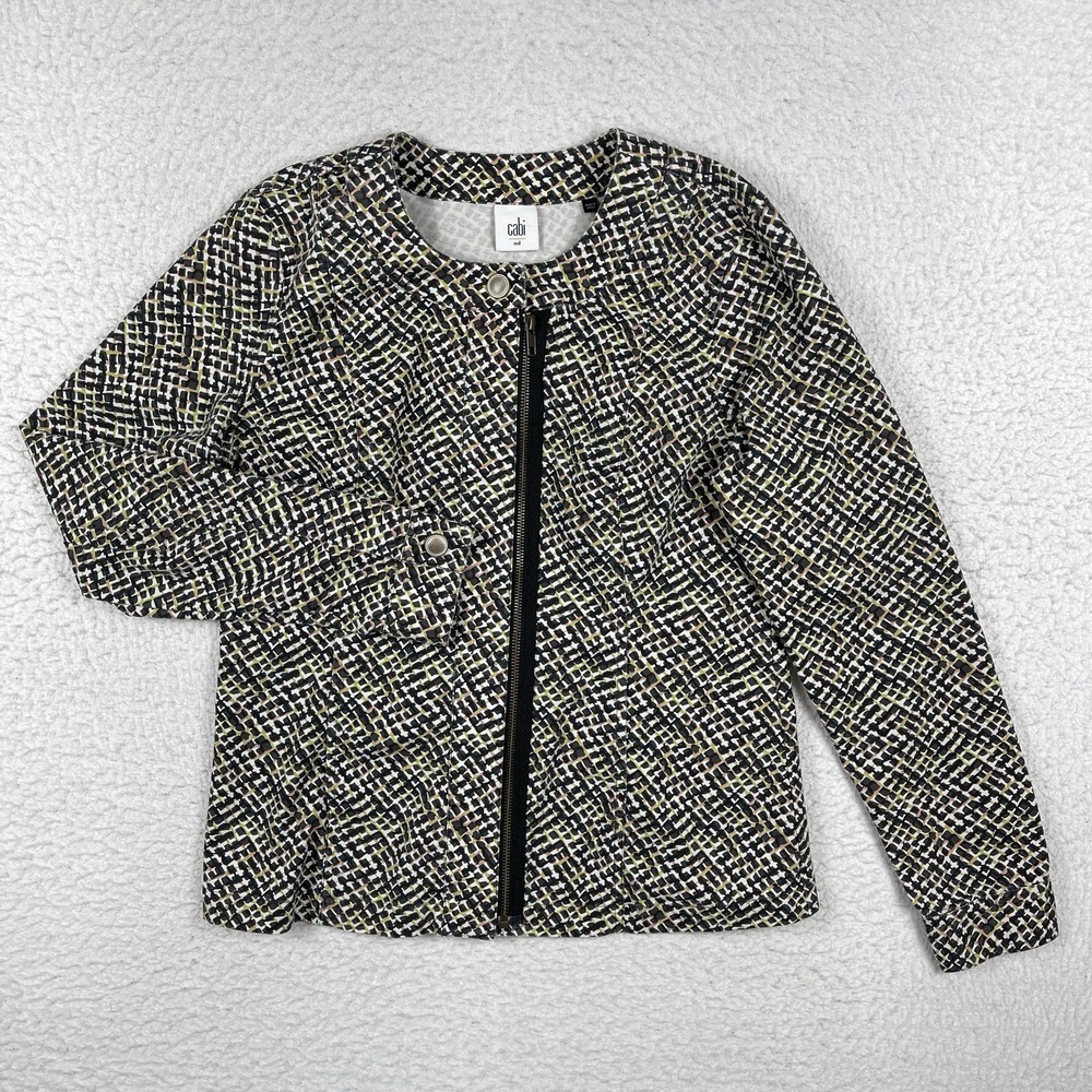 Cabi Jacket‎ Womens Medium Multicolor Cliffside Moto Blazer Casual Travel Office
